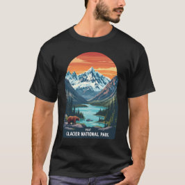 Bezoek Glacier National Park - Berg en Beer T-shirt