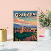 Bezoek Granada Vintage Reis Kunst Acryl Bord (Huwelijk)