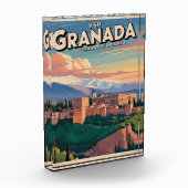 Bezoek Granada Vintage Reis Kunst Fotoblokken (Links)