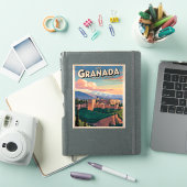 Bezoek Granada Vintage Reis Kunst Sticker (iPad Cover)
