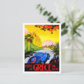 Bezoek Griekenland ~  Automobile Travel Ad Briefkaart (Staand voorkant)