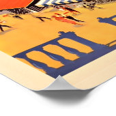 Bezoek Griekenland, poster van het vintage-verkeer (Hoek)