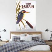 Bezoek Groot-Brittannië vintage reisposter. Canvas Afdruk (Insitu (Slaapkamer))