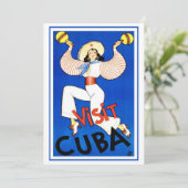 Bezoek Havana, Cuba, Vintage Reisposter Maracas (Staand voorkant)