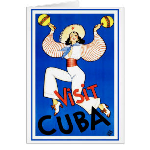 Bezoek Havana, Cuba, Vintage Reisposter Maracas