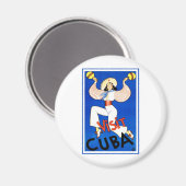 Bezoek Havana, Cuba, Vintage Reisposter Maracas Magneet (Voorkant / Achterkant)