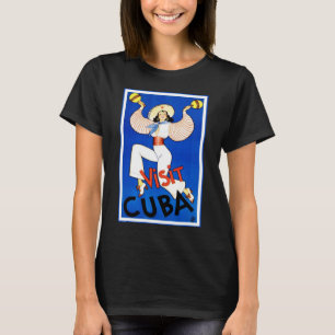 Bezoek Havana, Cuba, Vintage Reisposter Maracas T-shirt