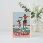 Bezoek Hawaii - Surfen - Vintage-reizen Briefkaart (Staand voorkant)