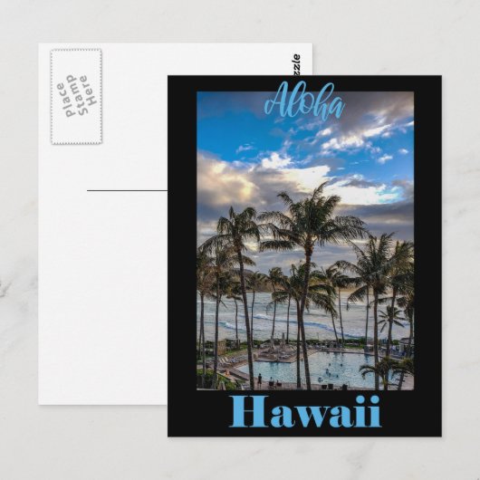 Bezoek Hawaii - Vintage-reis Briefkaart (Voorkant / Achterkant)