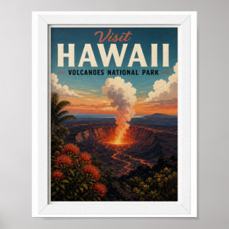 Bezoek Hawaii Volcanoes National Park Reis Poster