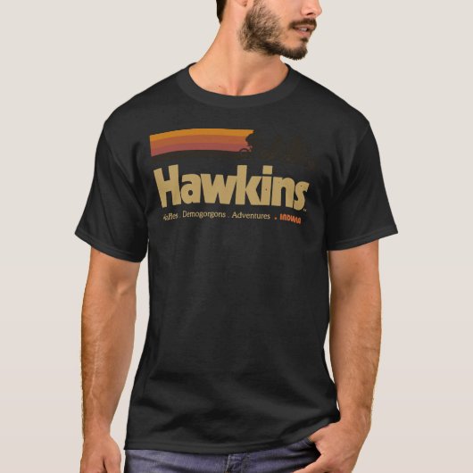 Bezoek Hawkins Indiana  80&x27;s TV Reeks C T-shirt (Voorkant)