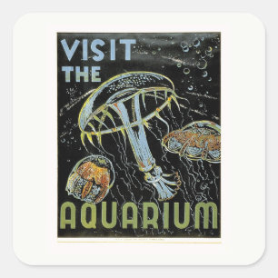 Bezoek het Aquarium - WPA Poster Jellies, Kwallen Vierkante Sticker