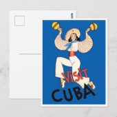Bezoek het briefkaart van het klassieke Cubaanse r (Voorkant / Achterkant)