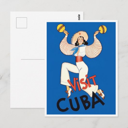 Bezoek het briefkaart van het klassieke Cubaanse r (Voorkant / Achterkant)
