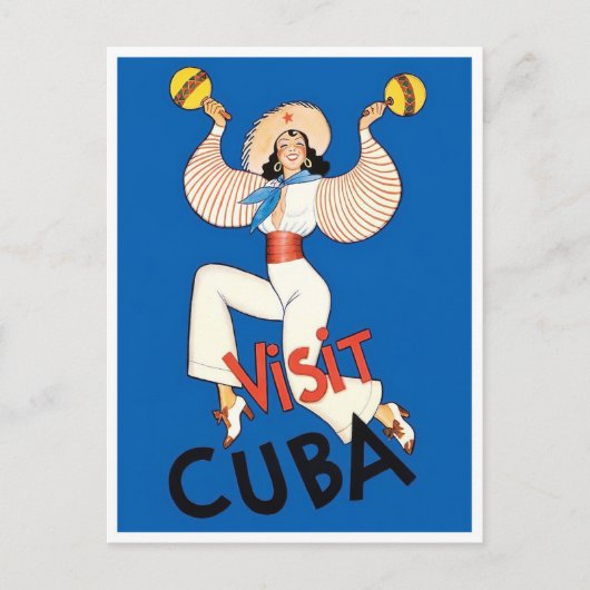 Bezoek het briefkaart van het klassieke Cubaanse r (Voorkant)