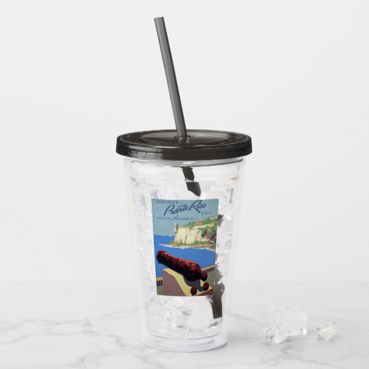 Bezoek het fort El Morro, Puerto Rico, het oude Sa Acryl Drinkbeker (Voorkant ijs)