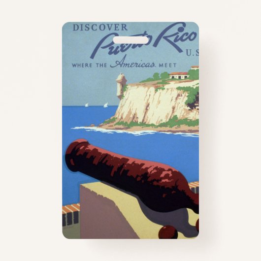 Bezoek het fort El Morro, Puerto Rico, het oude Sa Badge (Voorkant)