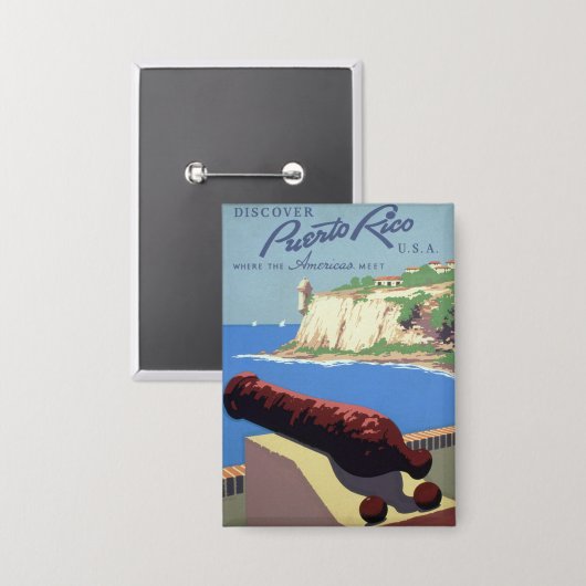 Bezoek het fort El Morro, Puerto Rico, het oude Sa Button (Voorkant / Achterkant)