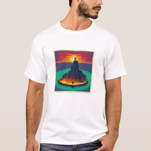 Bezoek het gepixelde fantasie-eiland... t-shirt (Voorkant)