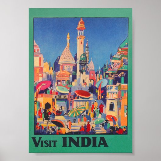 Bezoek het Indiase Poster voor Vintage Travel (Voorkant)