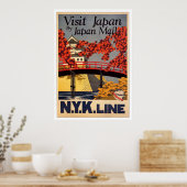 Bezoek het Japan Retro-Poster Poster (Keuken)