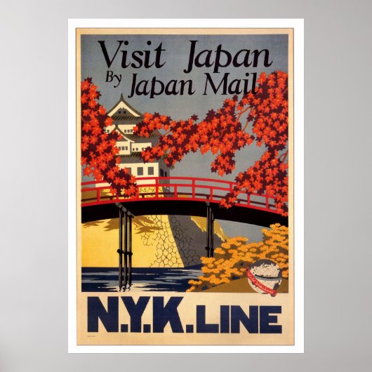 Bezoek het Japan Retro-Poster Poster (Voorkant)