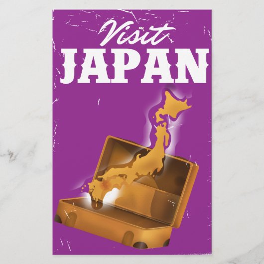 Bezoek het Japanse vintage-poster Briefpapier (Voorkant)