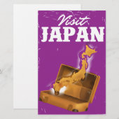 Bezoek het Japanse vintage-poster Briefpapier (Voorkant / Achterkant)