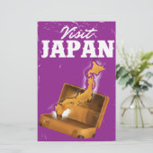 Bezoek het Japanse vintage-poster Briefpapier (Staand voorkant)
