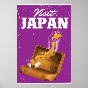 Bezoek het Japanse vintage-poster Poster