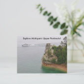 Bezoek het kasteel van Miners op het Michigan-schi Briefkaart (Staand voorkant)