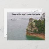 Bezoek het kasteel van Miners op het Michigan-schi Briefkaart (Voorkant / Achterkant)