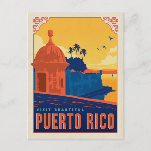 Bezoek het mooie Puerto Rico Briefkaart (Voorkant)