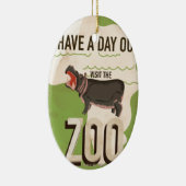 Bezoek het oude Reisposter van de Dierentuin Keramisch Ornament (Rechts)