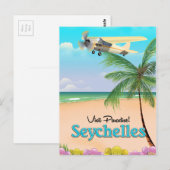Bezoek het Paradijs! Seychellen reisposter Briefkaart (Voorkant / Achterkant)
