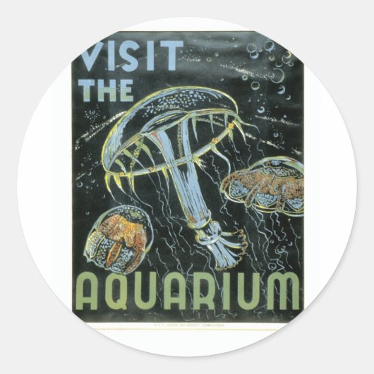Bezoek het Poster Aquarium - WPA - Ronde Sticker (Voorkant)