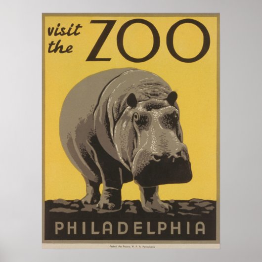 Bezoek het Poster van Zoo Philadelphia WPA (Voorkant)