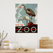 Bezoek het Poster voor toerisme in de dierentuin (Keuken)