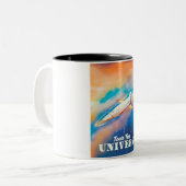 Bezoek het ruimteschip Universe Tweekleurige Koffiemok (Voorkant links)