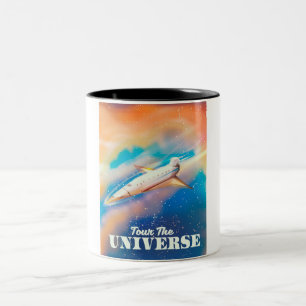 Bezoek het ruimteschip Universe Tweekleurige Koffiemok