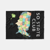 Bezoek het Shirt van alle 50 staten Fleece Deken (Voorkant (Horizontaal))