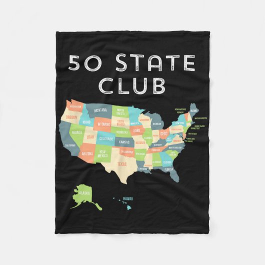 Bezoek het Shirt van alle 50 staten Fleece Deken (Voorkant)
