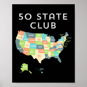 Bezoek het Shirt van alle 50 staten Poster