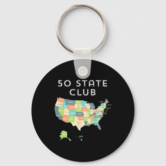 Bezoek het Shirt van alle 50 staten Sleutelhanger (Voorkant)