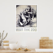 Bezoek het Zoo Penguin 1936 WPA Poster (Keuken)