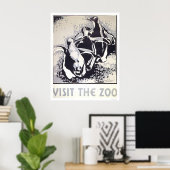 Bezoek het Zoo Penguin 1936 WPA Poster (Thuiskantoor)