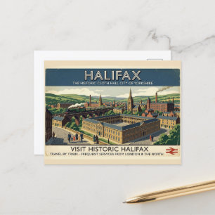 Bezoek Historisch Halifax - Vintage Reisposter Kun Briefkaart