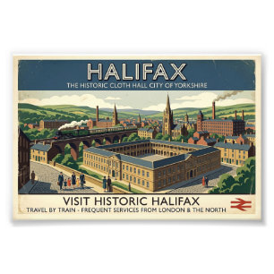 Bezoek Historisch Halifax - Vintage Reisposter Kun Foto Afdruk