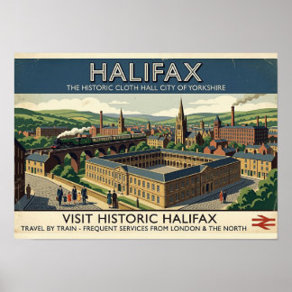 Bezoek Historisch Halifax - Vintage Reisposter Kun Poster