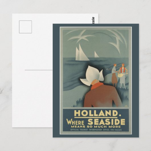  Bezoek Holland Retro Tourism Travel Briefkaart (Voorkant / Achterkant)